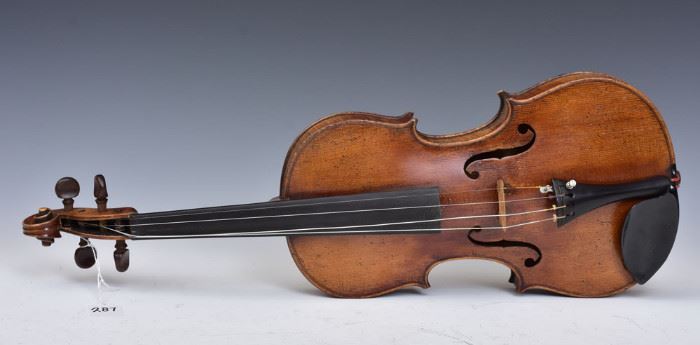 German Violin
with Nicolaus Amatus label
23" long with Karl Hermann bow
in a fitted case
