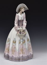 Lladro Porcelain Statue
Lady with Basket of Flowers
23 1/2" high