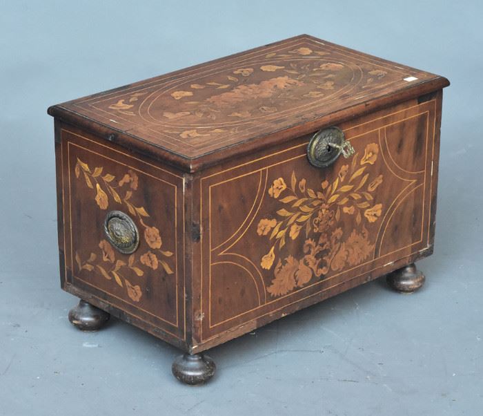 Dutch Marquetry Storage Box
25" x 15", 17" high
late 19th century