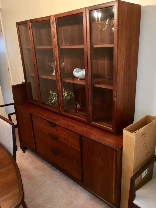 Mid Century Modern dining room china cabinet - sold as set