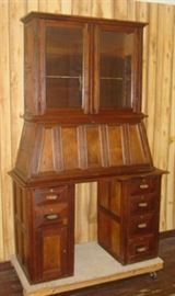 Unusual Walnut Bookcase/Secretary