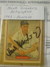Hank Greenberg Autographed Baseball Card