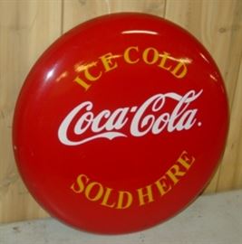 Metal Coke Button Sign