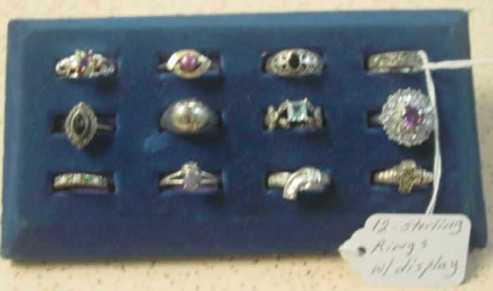 Display Of Sterling Silver Rings