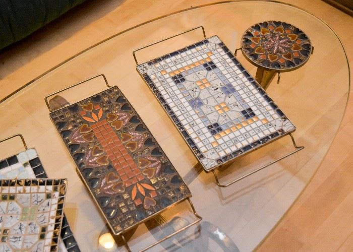 Vintage Mosaic Tile Trivets & Plates