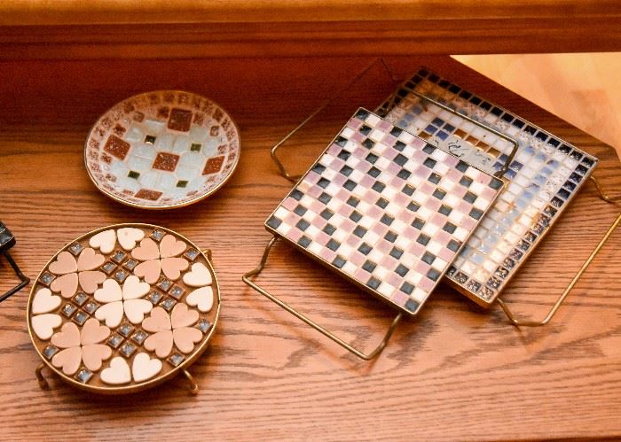 Vintage Mosaic Tile Trivets & Plates