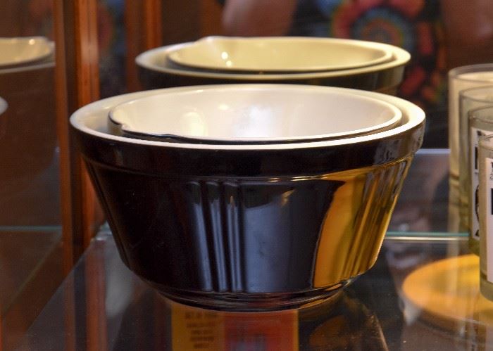 Vintage Black Mixing Bowls