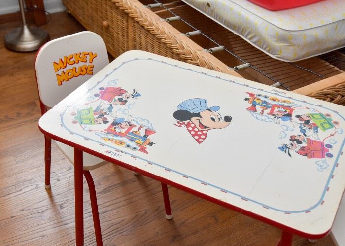 Vintage Disney Mickey Mouse Children's Table & Chairs