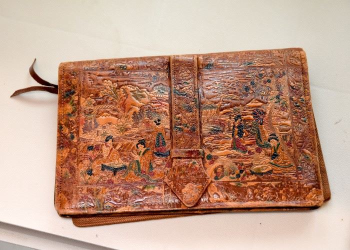 Chinese Tooled Leather Clutch