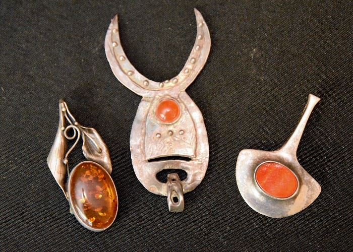 Amber & Sterling Silver Jewelry