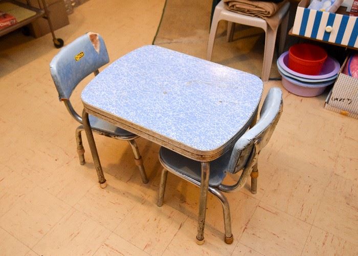 Vintage Children's Table & 2 Chairs