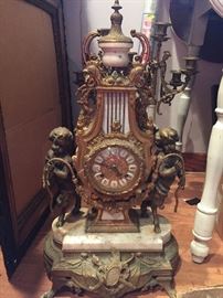 FHS mantle clock and matching candelabra pair