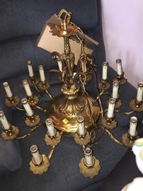 Antique brass chandelier 