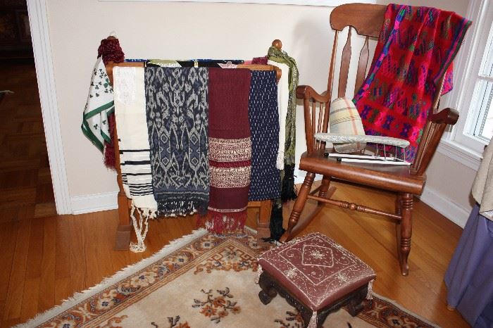 Quilt rack, throws, scarves