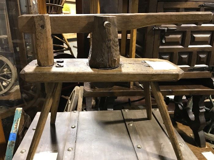 One of several early carpenters work benches & tools