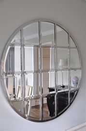 Spectacular 44" round beveled mirror