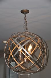 Brushed nickel 4 light sphere 22" chandelier 