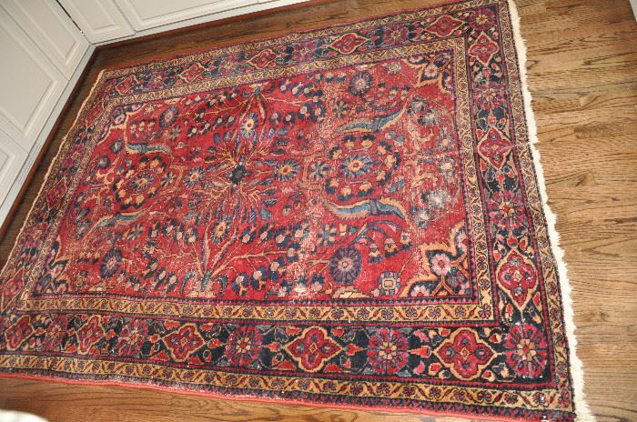 C. 1930 Persian hand made wool with cotton foundation 5' x 6.6" area rug