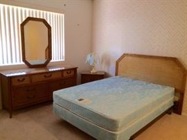 Broyhill "Lenoir House" Queen Headboard, Triple Dresser w/ Mirror, Nightstand