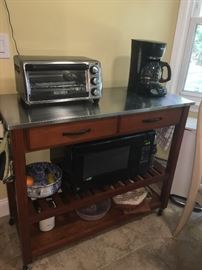 Portable kitchen island / sideboard with steel top 