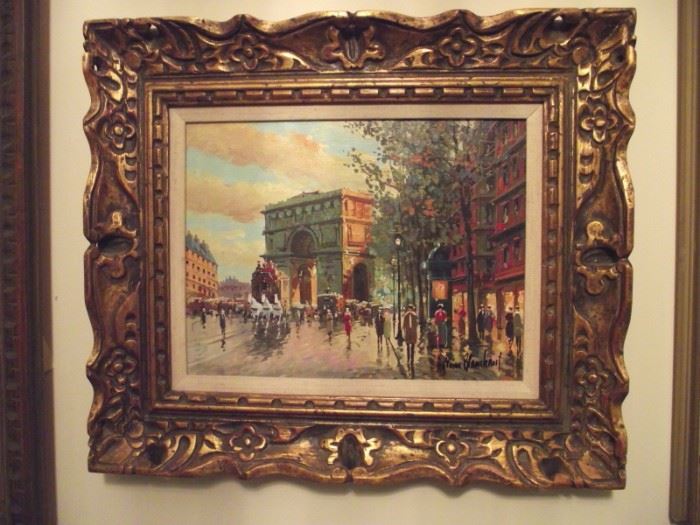 Original oil painting, Arc de Triomphe, Paris, signed 'Antoine Blanchard'