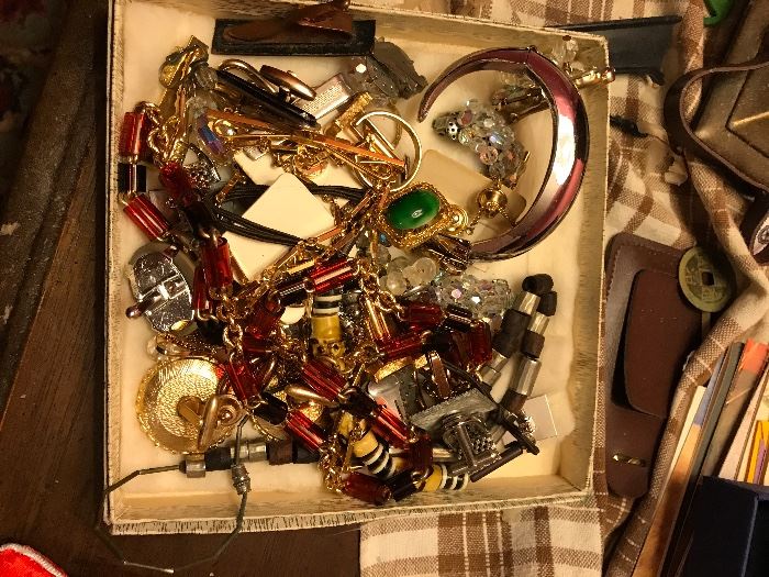 JUST RANDOMLY PICKED THIS BOX OF MANY BOXES OF COSTUME JEWELRY!