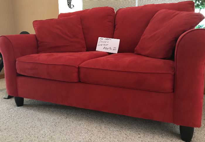 Red love seat & couch-$400 for both.