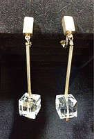 Lot 107 Long Sterling and Crystal Earrings