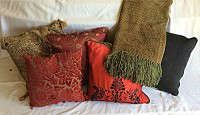 Lot 154 Floral and Paisley Pillows and Throw