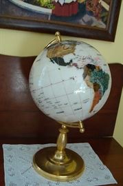Table Top Globe w/Mother of Pearl Inserts