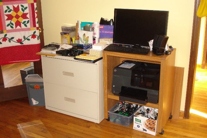 Computer Monitor, File Cabinet, Printer, Office Supplies