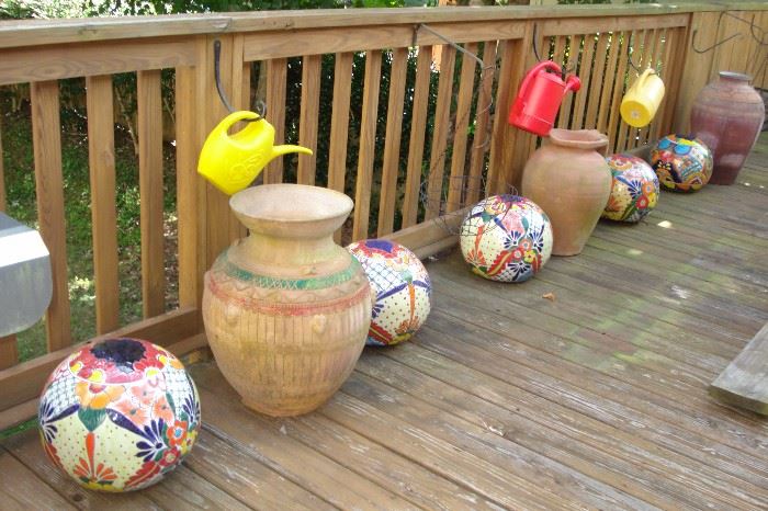Large Urns,Watering Cans, Other Yard Art
