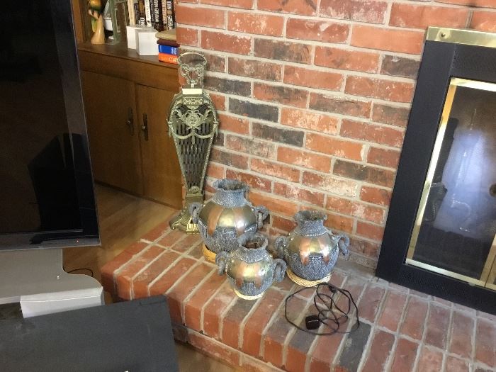 Great fireplace fan and other collectibles