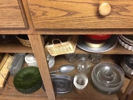 Items in Oak China cabinet - bottom