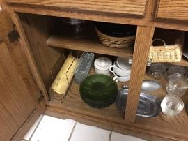 Items in Oak China cabinet - bottom