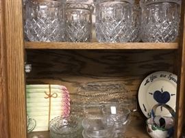 Items in Oak China cabinet - upper cabinet