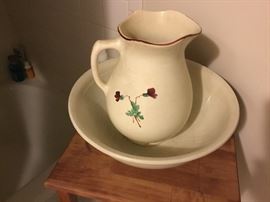 Close up of pitcher & bowl set