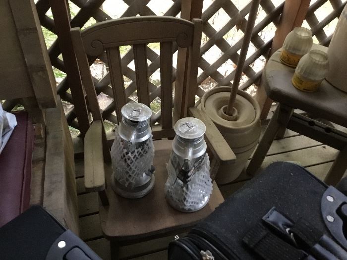 Vintage chair & lanterns