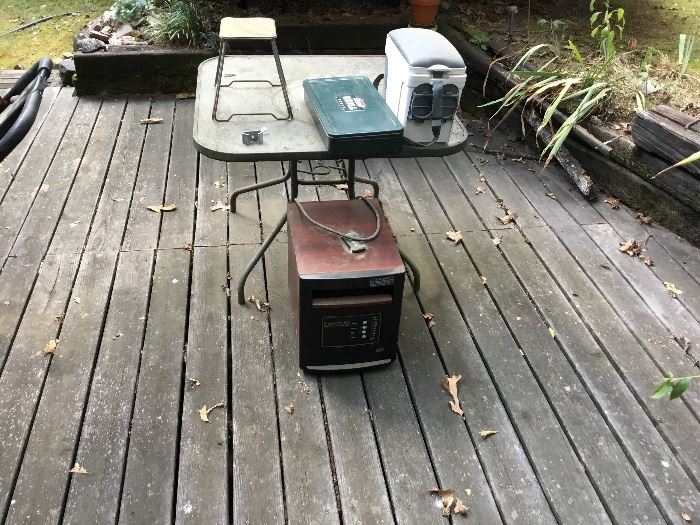 Outside on patio