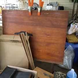 Drafting table with case full of drafting items - haven't opened these yet