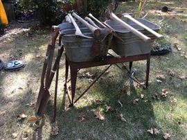 Axes & shovels & that great twin tub stand!