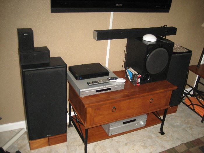 Surround sound home audio system - Sony. KLK floor speakers, Vizio soundbar. 