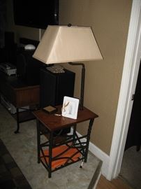 Cute side table with built in lamp. 