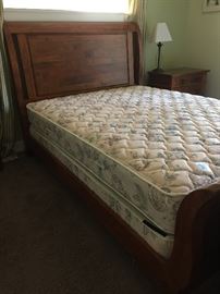 Beautiful queen bed frame (54" tall) and mattress set