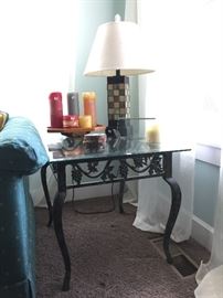 Glass/metal side table