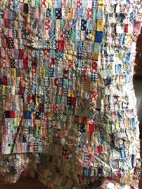 Hand stitched quilt top