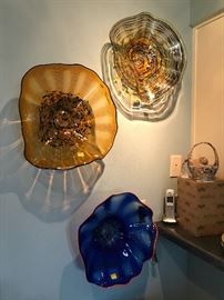 Ron Marrs hand blown glass wall figurines
