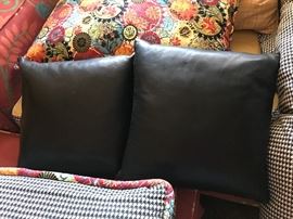 Authentic leather pillows