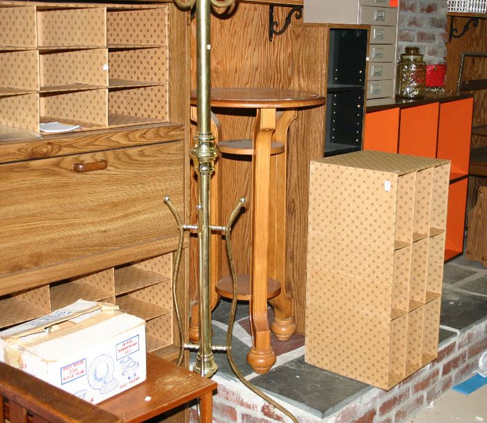 Metal coat rack and spin top oak adjustable table ...shoe bins