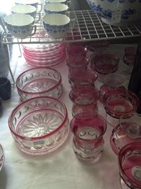 Vintage King's Crown Ruby Red dishes